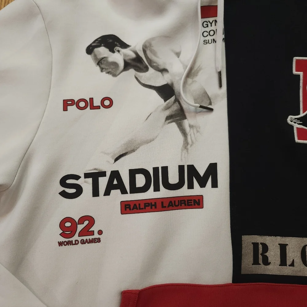 Polo Ralph Lauren Winter Spring Stadium Games 1992 Hoodie Mens Size M RARE - Picture 2 of 14